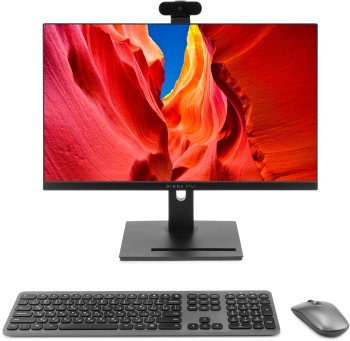 Моноблок Digma Pro Vision 23.8" Full HD i7 1255U (1.7) 16Gb SSD 512Gb UHDG CR Windows 11 Pro Eth WiFi BT 90W клавиатура мышь Cam черный 1920x1080
