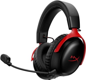 Наушники с микрофоном HyperX Cloud III S Wireless чёрный/красный, беспроводная, радиоканал, до 120 ч, съёмный микрофон, совместимость с PS5