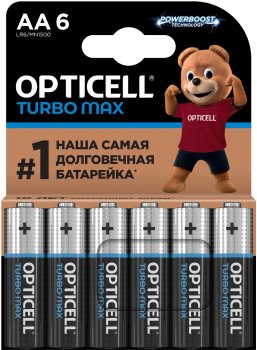 Батарейка Opticell Turbo MAX LR6 AA (6шт) блистер