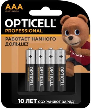 Батарейка Opticell Professional LR03 AAA (4шт) блистер