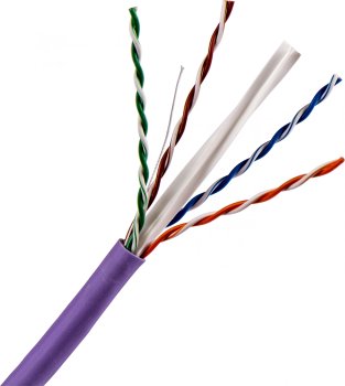 Кабель UTP Lanmaster TWT-6UTP-NGLS кат.6 UTP 4 пары 23AWG нг(А)-LS внутренний 305м фиолетовый