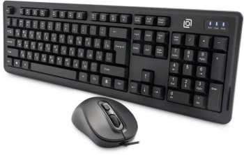 Комплект клавиатура + мышь OKLICK Keyboard &amp; Optical Mouse <S605> Black (Кл-ра, USB+Мышь 4кн, Roll, USB) <2025657>