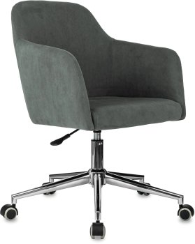 Кресло офисное Бюрократ CH-395SL серый Alfa 44 крестов. металл хром