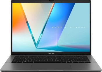 Ноутбук Asus VivoBook S14 S3407AA-SF076 Core Ultra 5 325 16Gb SSD512Gb Intel Graphics 14" OLED WUXGA (1920x1200) без ОС grey WiFi BT Cam (90NB1762-M00
