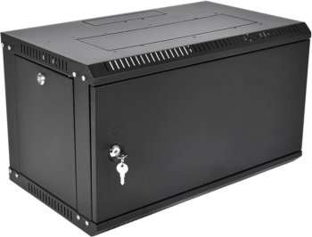 Шкаф коммутационный ЦМО ШРН-Эконом (ШРН-Э-6.500.1-9005) настенный 6U 600x520мм пер.дв.металл 75кг черный 470мм 14.5кг 180град. 345мм IP20 металл