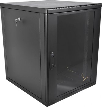 Шкаф коммутационный ЦМО (ШРН-М-15.500-9005) настенный 15U 600x520мм пер.дв.стекл 130кг черный 456мм 24.66кг 180град. 745мм IP20 сталь