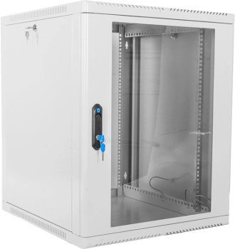 Шкаф коммутационный ЦМО (ШРН-15.500) настенный 15U 600x529мм пер.дв.стекл 200кг светло-серый 470мм 21кг 180град. 746мм IP20 металл
