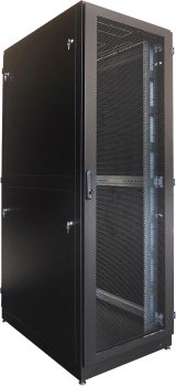 Шкаф серверный ЦМО (ШТК-М-42.8.10-48АА-9005) напольный 42U 800x1050мм пер.дв.перфор. 2 бок.пан. задн.дв.двуст. направл.под закл.гайки 1200кг черный 85