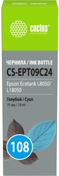 Чернила Cactus CS-EPT09C24 108 C13T09C24A голубой 70мл для Epson Ecotank L8050/L18050