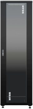 Шкаф коммутационный NTSS Премиум (NTSS-R42U6060GS-1BL) напольный 42U 600x600мм пер.дв.стекл металл 900кг черный 510мм 86кг 1987мм 20 металл