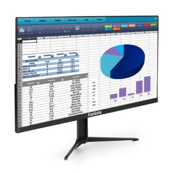 Монитор с аудио 23.8" 100 Гц ExeGate ProSmart EH2400A (VA LED Grade A+, FHD, 1920x1080@100Гц, 16:9, 250cd/m2, 4000:1, 178°/178°, 5ms, audio-out, Speak