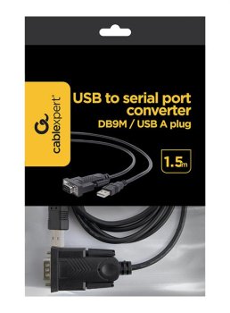 Кабель USB->SERIAL Cablexpert UAS-DB9M-02 AM/DB9M, 1,5 м, PL2303TA, WinXP-Win8, черный, пакет