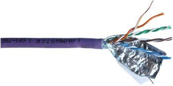 Кабель FTP Lanmaster LAN-5EFTP-HFLT-VI кат.5E FTP 4 пары 24AWG LSZH внутренний 305м фиолетовый