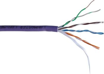Кабель UTP Lanmaster LAN-5EUTP-PT-LSZH-VI кат.5E UTP 4 пары 24AWG LSZH внутренний 305м фиолетовый
