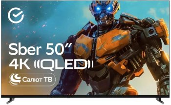Телевизор-LCD QLED Sber 50" SDX-50UQ6032 Салют ТВ Frameless темно-серый 4K Ultra HD 60Hz DVB-T DVB-T2 DVB-C DVB-S DVB-S2 USB WiFi Smart TV