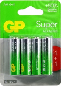 Батарейка GP 15AA214/4-8 (LR6) Size AA, щелочной (alkaline) <уп. 8 шт>