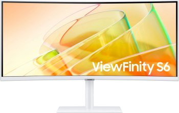 Монитор Samsung 34" ViewFinity S6 S34C650TAUXEN белый VA LED 5ms 21:9 HDMI M/M полуматовая HAS Piv 350cd 178гр/178гр 3440x1440 100Hz FreeSync DP Ultra