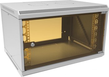 Шкаф коммутационный Suprlan ТВЛ-6U-600-450-СР (05-1063) настенный 6U 600x450мм пер.дв.стекл направл.под закл.гайки 70кг RAL 7035 385мм 15.7кг 360мм ме