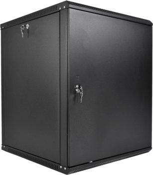 Шкаф коммутационный ЦМО ШРН-Эконом (ШРН-Э-12.350.1-9005) настенный 12U 600x350мм пер.дв.металл направл.под закл.гайки 85кг черный 300мм 15.39кг 180гра