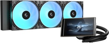 Система водяного охлаждения Deepcool LT360 Vision ARGB Soc-AM5/AM4/1200/1700/1851 черный 4-pin 33.66dB Al LCD 350W 1768gr Ret (R-LT360VISION-BKAMMC-G-