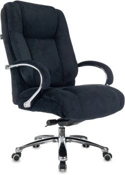 Кресло руководителя Бюрократ T-9925SL Fabric черный Holland 75 крестов. металл хром