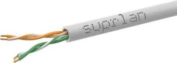 Кабель UTP сетевой информационный Suprlan Median 01-0225-4 кат.5E UTP 2 пары PVC внутренний 500м серый