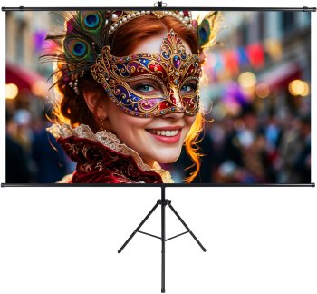 Экран для проектора на треноге Lumien 100" 124x120см Sky Cinema LSС-100102 16:9 напольный натяжной черный