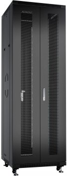 Шкаф серверный Cabeus (ND-05C-42U60/120-BK) напольный 42U 800x1200мм пер.дв.перфор.2ств. задн.дв.перфор.2-хст. 800кг черный 1100мм 2055мм IP20 сталь