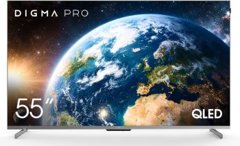 Телевизор-LCD QLED Digma Pro 55" QLED 55D Google TV Frameless черный/черный 4K Ultra HD 144Hz DVB-T DVB-T2 DVB-C DVB-S DVB-S2 USB WiFi Smart TV