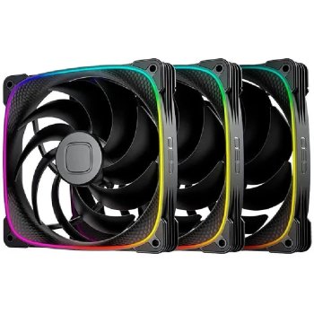 Вентилятор ы в наборе Geometric Future Squama 2503-14B Triple Pack ARGB (1F2503B314000) 140mm, 800-2400 об/мин, 91.15 CFM, Макс шум: 34 дБа, 4-pin PWM