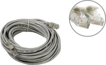 Кабель UTP ExeGate <UTP-RJ45-RJ45-5e-10M-GY> Patch Cord UTP кат.5e, 10м, серый <EX169510RUS>