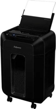 Уничтожитель бумаги Fellowes AutoMax 90М черный с автоподачей (секр.P-4) фрагменты 90лист. 17лтр. скрепки скобы пл.карты