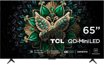 Телевизор-LCD TCL 65" 65C6K QD-Mini LED Frameless черный 4K Ultra HD 144Hz MEMC DVB-T DVB-T2 DVB-C DVB-S DVB-S2 USB WiFi Smart TV