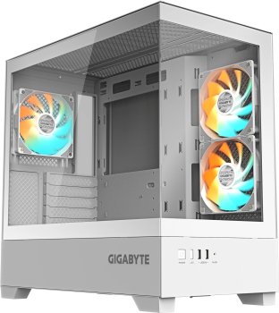 Корпус Gigabyte C201PI белый без БП mATX 9x120mm 3x140mm 2xUSB3.0 audio bott PSU