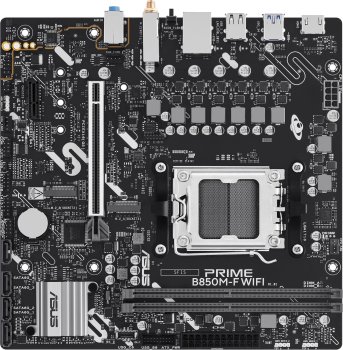 Материнская плата ASUS PRIME B850M-F WIFI Socket AM5 AMD B850 2xDDR5 mATX AC`97 8ch(7.1) GbLAN RAID+VGA+HDMI