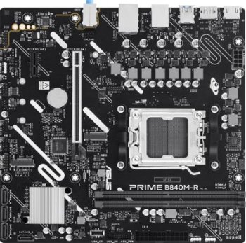 Материнская плата ASUS PRIME B840M-R Socket AM5 AMD B840 2xDDR5 mATX AC`97 8ch(7.1) GbLAN RAID+HDMI+DP