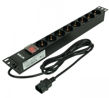 Блок распределения питания NTSS NTSS-PDU-DA1017 гор.размещ. 8xSchuko базовые 10A C14 2м
