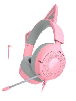 Наушники с микрофоном Razer Kraken Kitty V3 X - Quartz 3.5 мм Игровые проводные наушники, , розовые