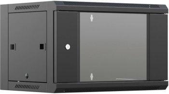Шкаф коммутационный NTSS (NTSS-W9U6045GS-2BL) настенный 9U 570x450мм пер.дв.стекл 60кг черный 20.1кг 220град. IP20
