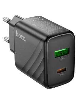 Зарядка USB-устройств Hoco 30Вт, 3А, QC3.0/PD, 1хUSB, 1хType-C, CS23A, черный, коробка