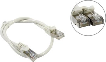 Кабель FTP ExeGate <FTP-RJ45-RJ45-C5e-CU-0.5M-GY> Patch Cord FTP кат.5e, 0.5м, серый <EX281996RUS>