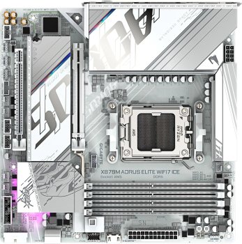 Материнская плата Gigabyte X870M AORUS ELITE WIFI7 ICE, AM5, AMD X870, 4xDDR5, 2xSATA, 2xM.2, 1xPCIe 5.0 x16, 1xPCIe 4.0 x16, 1xHDMI, 1x2.5Gb LAN, Wi-
