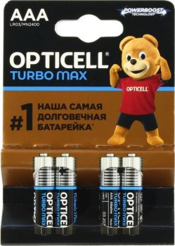 Батарейка OPTICELL TURBO MAX <250463> (LR03) Size AAA, 1.5V, щелочной (alkaline) <уп. 4 шт>
