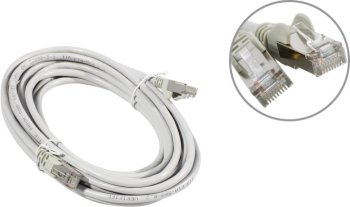 Кабель FTP TWT <TWT-45-45-5.0/S-GY> Patch Cord FTP кат.5e, 5м, серый