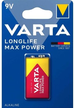 Батарейка Varta LongLife Max Power 6LR61 (1шт) блистер
