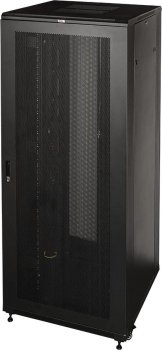 Шкаф серверный Lanmaster (TWT-CBB-47U-8X10-P1) напольный 47U 800x1000мм пер.дв.перфор. задн.дв.перфор.2-хст. 2 бок.пан. 800кг черный 926мм 131.2кг 227