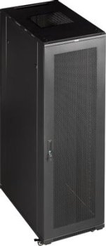 Шкаф серверный Lanmaster (TWT-CBB-32U-6X6-P1) напольный 32U 600x600мм пер.дв.перфор. задн.дв.перфор.2-хст. 800кг черный