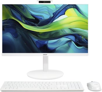 Моноблок Acer Aspire C24-1YE13U5UNH 23.8" Full HD i5 1334U (1.3) 16Gb SSD512Gb Iris Xe CR Eshell GbitEth WiFi BT 90W клавиатура мышь Cam белый 1920x10