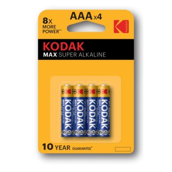 Батарейка Kodak LR03-4BL MAX SUPER Alkaline K3A-4 (40/200/32000)