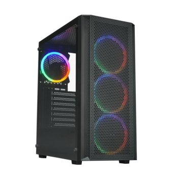 Корпус Miditower XASTRA A311 4FRGB <A311-4FR12F > Black ATX без БП, с окном